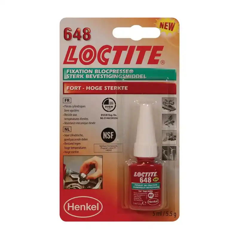 Koop vandaag | Loctite 648 Bevestigingsmiddel - hoge sterkte (groen) 5ml